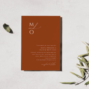 Convites Deserto Whimsic   Terracotta Monograma Casamento