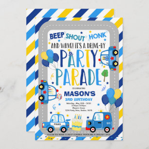Convites Desfile da Polícia de Convocação de Aniversário