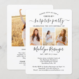 Convites Desfile de Festa de aniversário Surpresa com 4 Fo