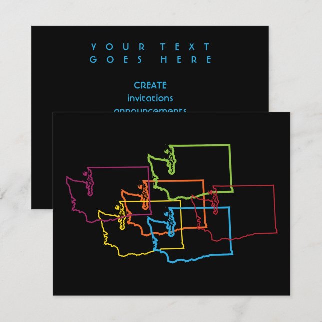 Convites desfoque do orgulho de washington (Frente/Verso)