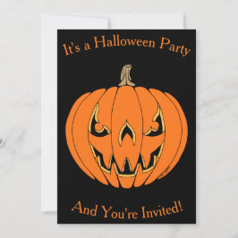 Convites Design Assustador de Jack-o'-Lantern de Halloween