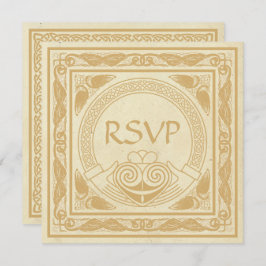Convites Design Celta com RSVP de Casamento Claddagh