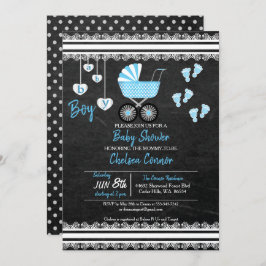 Convites Design 👶 Chá Baby Boy Chalkboard