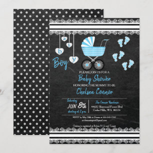 Convites Design 👶 Chá Baby Boy Chalkboard