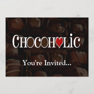 Convites Design Chocolónico, castanho escuro e coração v