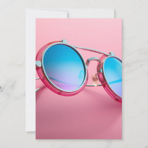 Convites Design com tema de óculos de sol, rosa legal