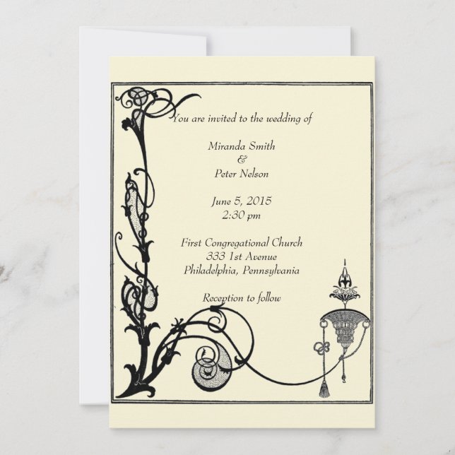 Convites Design de 1920 Aubrey Beardsley (Frente)