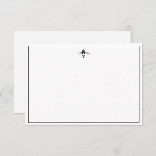 Convites Design de abelhas Pretas e Brancas (Frente/Verso)