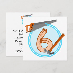 Convites design de aniversário de ferramentas para a constr