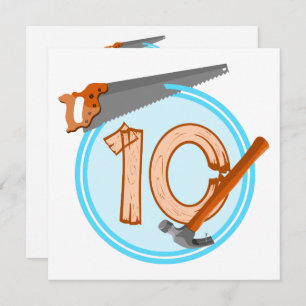 Convites design de aniversário de ferramentas para a constr