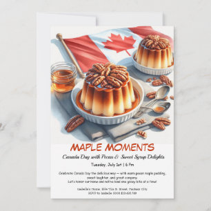 Convites Design de aquarela de torta de maple e pecã   Dia 