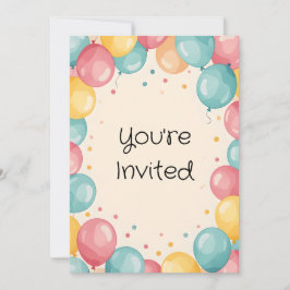 Convites Design de Balão de primeiro aniversario de Bebê