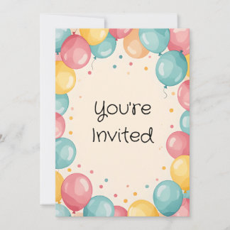 Convites Design de Balão de primeiro aniversario de Bebê