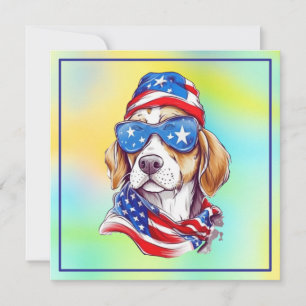 Convites Design de cachorro patriótico de 4 de Julho