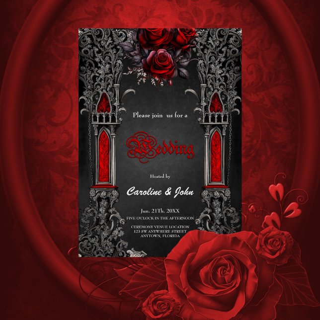 Convites Design de casamento gótico e maravilhoso. (Gothic design)