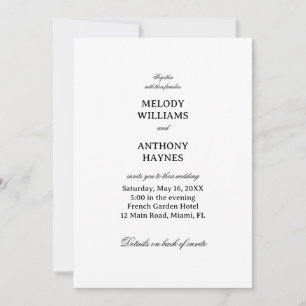 Convites Design de Casamento Minimalista Elegante