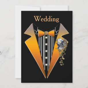Convites Design de casamento Steampunk com smoking