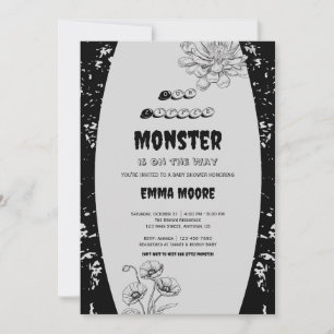 Convites Design de Chá de Bebê Monstrinho Gótico