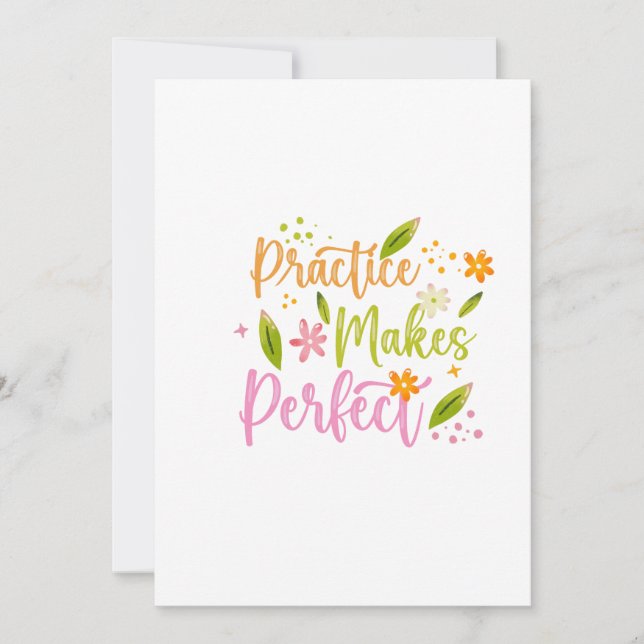 Convites Design de Citação Motivacional Pratique Torna Perf (Frente)