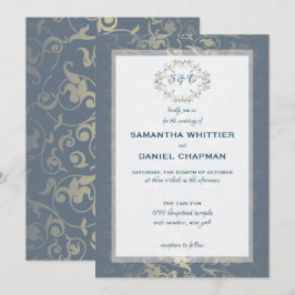 Convites Design de damasco Real Elegante Luxury