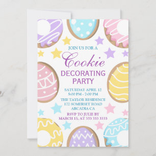 Convites Design de decoração de biscoitos de Páscoa com cor