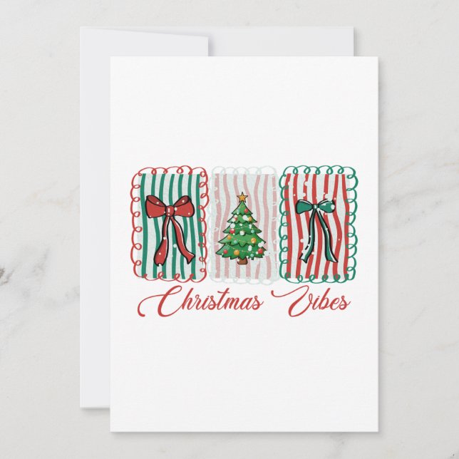 Convites Design de Férias Festivas Vibes de Natal (Frente)