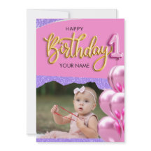 Design de Foto de Bebê Menina no Primeiro Aniversá
