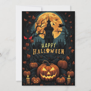 Convites design de halloween feliz