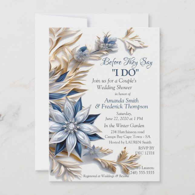 Convites Design de Inverno Festivo de Floco de Neve Único (Frente)