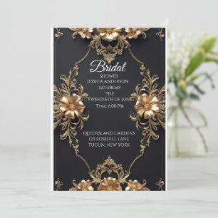 Convites Design de luxo Dourado e negro elegante