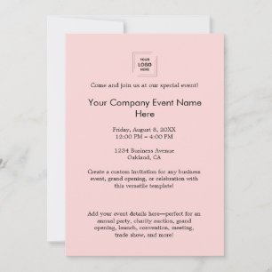 Convites Design de Marca de Evento Corporativo Rosa