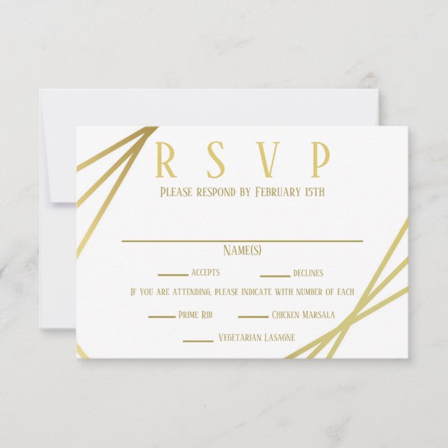 Convites Design de médio de Mod do  - Opções de RSVP/Janto (Frente)