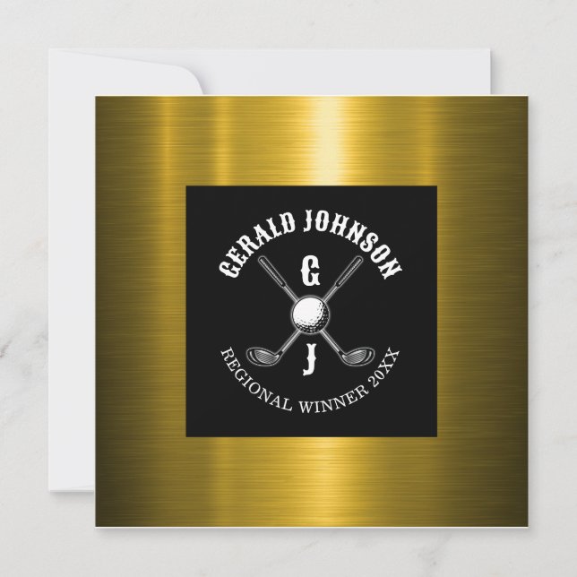 Convites Design de Monograma de Golfe Personalizado Elegant (Frente)