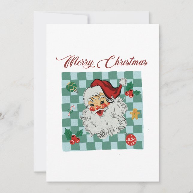 Convites Design de Natal Antigo do Papai Noel (Frente)