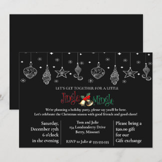 Convites Design de Natal Negro Elegante