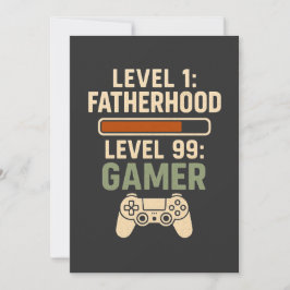 Convites Design de Paternidade Nível 1, Gamer Nível 99