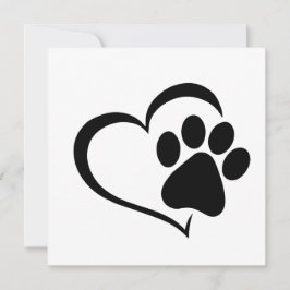 Convites Design de PawPrint e Heart