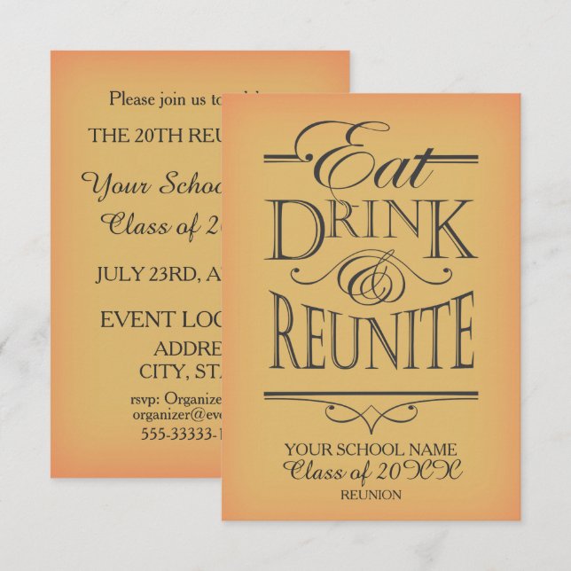 Convites Design de Reunião Escolar (Frente/Verso)