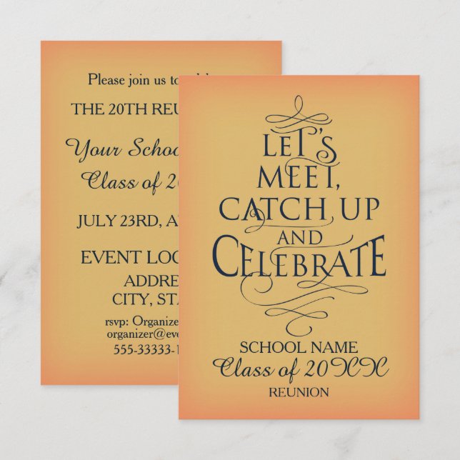 Convites Design de Reunião Escolar (Frente/Verso)