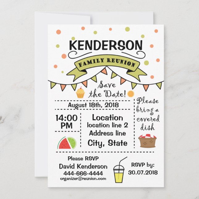 Convites Design de Reunião Familiar (Frente)