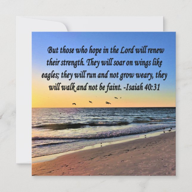 CONVITES DESIGN DE SCRIPTURE SERENE ISAIAH 40:31 (Frente)