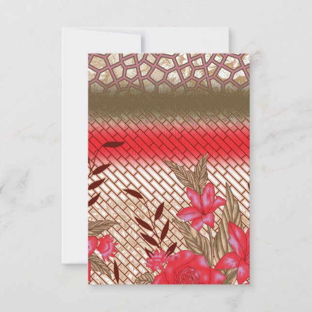 Convites Design de tecido de intricato com padrões florais (Frente)