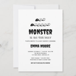 Convites Design de Tipografia para Chá de Bebê Little Monst