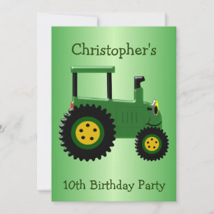 Convites Design de trator verde Festa de aniversário person