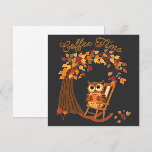 Convites Design de Whimsical Coffee Time Owl Fall Themed