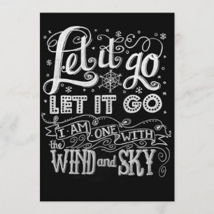 Convites Design! Deixe-o ir Trabalho de arte Congelado Conv