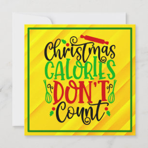 Convites Design Divertido de Natal - Calorias Não Contam