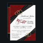 Convites design do 40º aniversário da Ruby<br><div class="desc">🥇 UM DESIGN DE ARTE DE DIREITOS AUTORAIS ORIGINAL, DE Donna Siegrist, DISPONÍVEL SOMENTE NO ZAZZLE! Modelos de convite para eventos e festas de aniversário. Um design moderno pronto para personalizar qualquer tipo de partido ou evento, simplesmente mudando a redação. ✔ Nota: Nem todas as áreas de modelo precisam ser...</div>