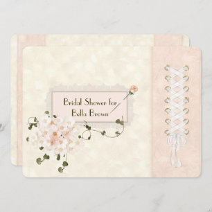 Convites design do Chá de panela do corset de rendas