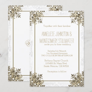 Convites Design do Ornamentado Dourado Elegante sobre Damas